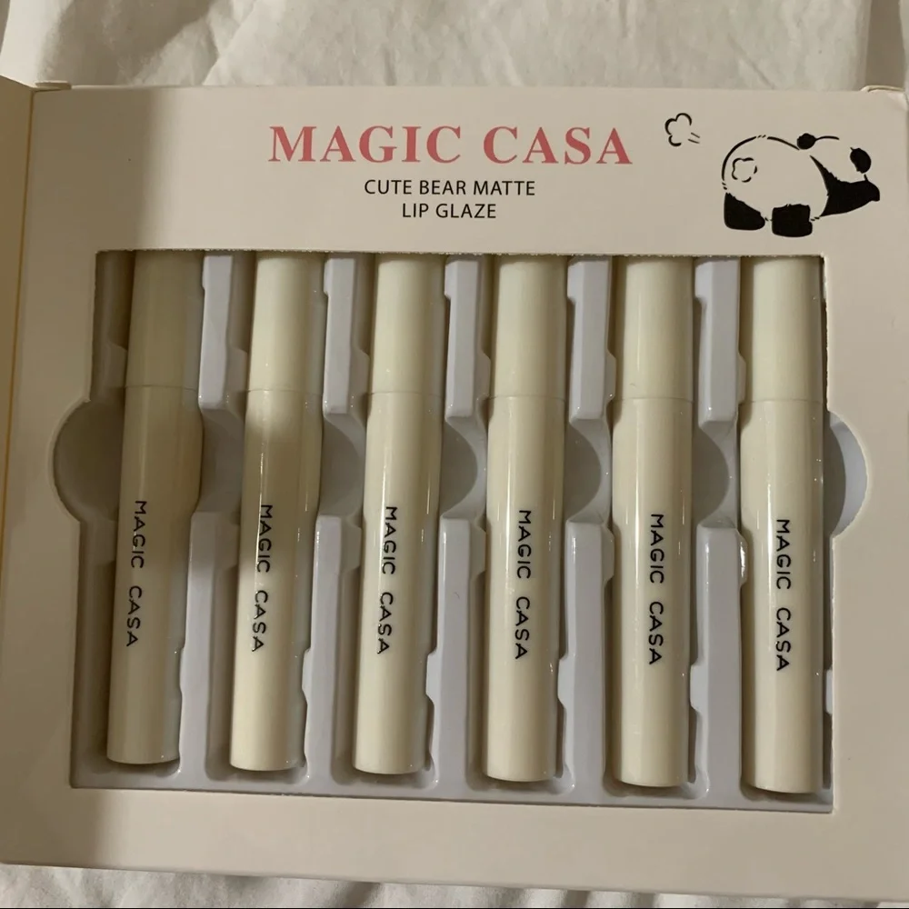 Set of 6 Panda Velvet Matte Lip Glosses/ Matte Lip Glazes